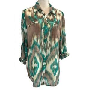 CHICO'S Black Label Semi-Sheer Top - Medium